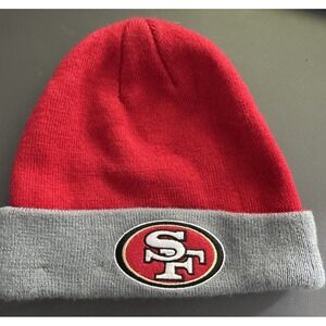 NFL San Francisco 49ers New Era Knit Beanie Red & Gray Cuff Hat NWOT